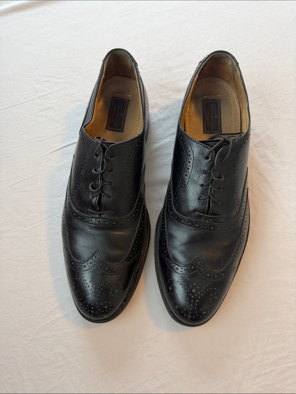 Bostonian Black Leather Wingtip Oxford Shoes